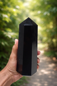 Torre de Cristal de Obsidiana Negra Natural, Columna Hexagonal Pulida para Decoración del Hogar, Regalo de Feng Shui - Product Image 2