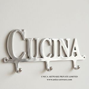 Best Quality Cucina Word Wall <b>Hook</b> Decorative Aluminum <b>Kitchen</b> Key Holder Modern Wall Mounted <b>Hook</b> Rack Available For Sale - Product Image 1