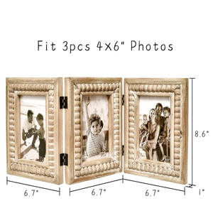 Cadre photo en bois fait main, écologique, durable, résistant aux UV, design rustique naturel, léger, support d'image de table pour - Product Image 2