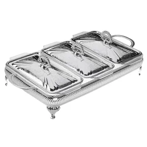 Classic Stainless Steel Casserole Dish <b>Set</b> Rectangular Enamel Coated Handmade Insulated Food Warmer Container for Restaurant Use - Product Image 1