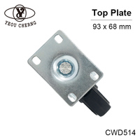 Roue en polyuréthane 100x100mm, type plat, roulement à billes, plaque galvanisée, sans frein, durable pour machine industrielle