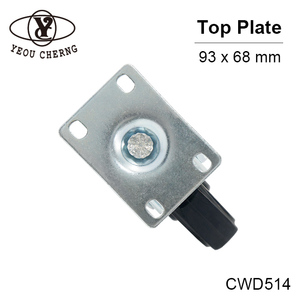 Roue en polyuréthane 100x100mm, type plat, roulement à billes, plaque galvanisée, sans frein, durable pour machine industrielle - Product Image 3