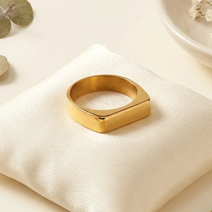 Minimalist Geometric Stainless Steel <b>Ring</b> 304 with 18K Gold PVD Coating Tarnish Free Waterproof Fashion Jewelry <b>Statement</b> <b>Rings</b> - Product Image 6