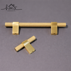 Tirador moderno de latón moleteado para gabinetes, tirador texturizado para cajones, tirador de lujo para muebles, herrajes para puertas de cocina, armarios y roperos. - Product Image 1