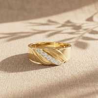 Breites Band mit Rundschliff-Moissanit und gedrehtem Pavé-Band für Herren, 925 Silber, Edler Schmuck, Party- und Freizeitgeschenk für Sie