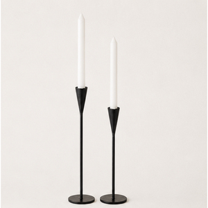Luxury <b>Black</b> Iron Taper Candle Holders Set of 2 Metal <b>Candlestick</b> Stands For Wedding Centerpieces & Festive Dining Table Accents - Product Image 5