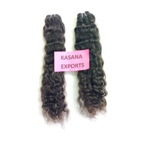 Unprocessed <b>Bundle</b> Wavy Virgin Indian Temple Processing None Cuticle Aligned Manufactures Machine Double Weft Wave Human Hair - Product Image 2