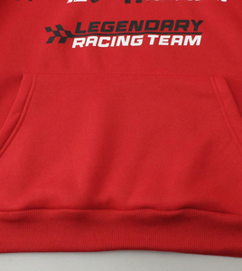 Sweat à capuche oversize en molleton de coton, imprimé graphique 'Red Raceway Speed', style streetwear, grammage lourd, manches rayées - Product Image 5