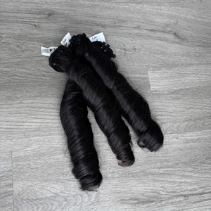 Precio al por mayor 100% Raw Virgin Vietnamita Humano Encaje Peluca Trama Primavera Curl Color natural Super Doble Extensiones de cabello - Product Image 2