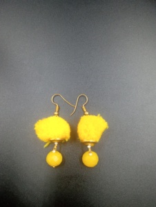 Boucles d'oreilles pendantes en laiton jaune, pompon, plaqué or, perles d'imitation, style bohème pour femme, bijoux de mode, hindouisme - Product Image 6