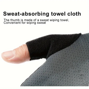 Gants de sport en cuir ultra-respirants à demi-doigts, adhérence maximale, paume antidérapante pour le cyclisme, la gym et les activités de plein air (unisexe) - Product Image 2