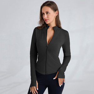 Veste de course sans couture à manches longues pour femme – Confortable, compressive, respirante, légère et unie pour le sport et le fitness - Product Image 5