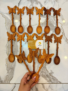 Vietnam Factory Wooden Spoon Butterfly Handle Natural Wood Kitchen Utensil Handmade Cooking Spoon Bulk Export - Product Image 4