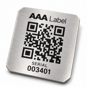 Étiquettes métalliques avec code QR et numéro de série, étiquettes de code-barres en aluminium personnalisées pour l'identification des équipements, OEM - Product Image 2