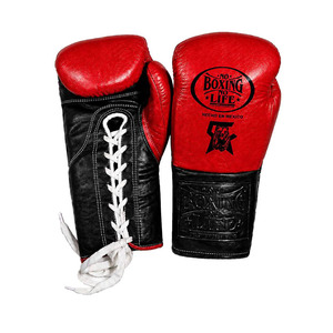 Guantes de Boxeo de Cuero 'No Boxing No Life' en Tendencia, Amarillo y Negro con Cordones, Logotipo Grabado, Hecho en México, Equipo de Entrenamiento para Adultos - Product Image 2