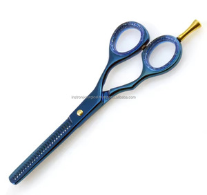 Tijeras de Peluquería Profesionales de Alta Calidad con Recubrimiento de Plasma Azul, Hechas a Mano, para Texturizar el Cabello, para Barberos y Salones, OEM ODM - Product Image 4