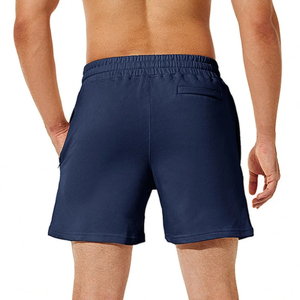 Short de bain décontracté pour homme, couleur unie violette, séchage rapide, avec cordon de serrage, taille mi-haute, en polyester tricoté - Product Image 5
