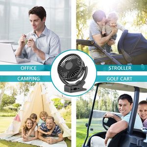 Ventilateur de bureau USB rechargeable silencieux et puissant avec flux d'air optimal, batterie 5000 mAh, à clipser, personnel, pour voiturette de golf, portable et à porter - Product Image 3