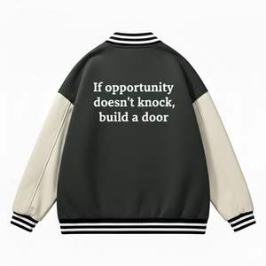 Veste de baseball streetwear pour homme, de haute qualité, avec broderie patchwork, style varsity, coupe bomber oversize, grandes tailles - Product Image 3