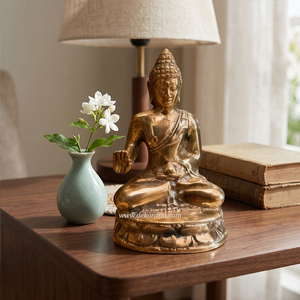 Estatua Decorativa de Buda de Latón Hecha a Mano, Color Personalizado, Estilo Antiguo, Escultura Personalizable para Decoración de Mesa del Hogar - Product Image 3