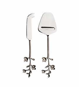 Stainless Steel Cheese Knife Set With Elegant Leaf Pattern Handles Perfect For Home Kitchen <b>Parties</b> And Wedding Tableware - Product Image 1