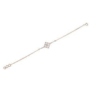 Bracelet Fleur Diamant Or Rose Effet Brillant Sertissage Griffe Chaîne Maillons Classique Femme Quotidien Luxe Cadeau - Product Image 2