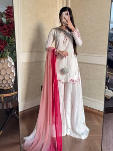 Launching New Designer Party Wear Look Pur Natural Crep Sillk <b>Top</b> & Plazzo With Dupatta set - Product Image 1