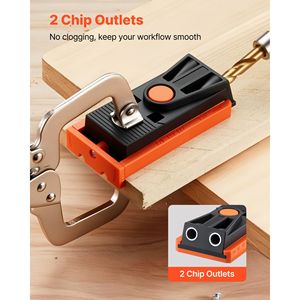 Kit de plantilla ajustable para agujeros ocultos de 1/2 a 1-1/2 pulgadas con taladro escalonado, llave hexagonal y anillo de paro para taladrar madera - Product Image 4