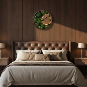 Natural Moss Tree <b>Ring</b> 3D Mechanical Customized Wall Clock Handmade Wooden Timepiece Rustic Modern Decor Large Clock Living Room - Product Image 3
