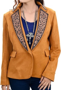 Trendy <b>Leather</b> Jackets High Quality Women Velvet Jacket Womens Fashion Jackets With Beautiful Hand <b>Tooling</b> Carving Lapel - Product Image 2