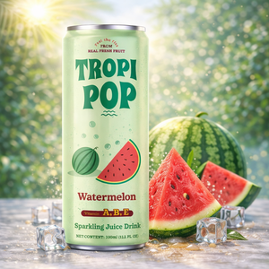 Venta al por Mayor de la Marca Tropipop, Bebida Carbonatada de Té y Jugo Sin Azúcar de 330 ml, Diseño Gratuito, Muestra Gratuita, OEM Disponible - Product Image 4