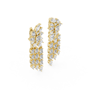 Candelabros ROYAL CASCADE con diamantes cultivados en laboratorio, engastados en oro amarillo de 18 quilates, para compromiso, boda, regalo de San Valentín, uso diario. - Product Image 2