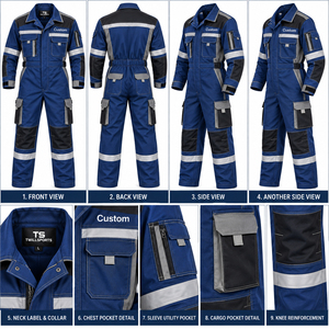 Combinaison de travail en coton pour homme, manches longues, combinaison industrielle, uniforme de mécanicien, vêtements de travail robustes - Product Image 6