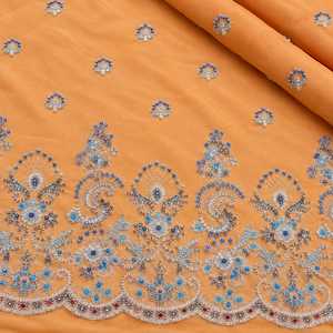 High Quality Anti-static Waterproof Blackout Girls Luxury <b>Beaded</b> Mesh <b>Fabric</b> Zircon Handmade 100% Polyester Best Price Export - Product Image 5