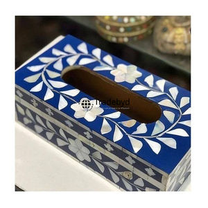 Elegante Caja y Soporte para Pañuelos Hechos a Mano con Incrustaciones de Hueso Ecológicas, Decoración Elegante para Baño, Premium Tradebyd - Product Image 2