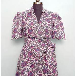 Elegante y con estilo, vestido canguro 100% algodón para mujer, hecho a mano en India, hermoso y cómodo vestido midi para fiesta. - Product Image 4