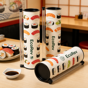 Custom Biodegradable Eco-Friendly Disposable Sushi Push for up Tube Luxury Rigid Food Grade Paperboard Roll Packaging - Product Image 5