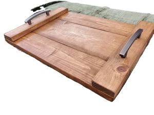 Plateau de service rectangulaire en bois de conception de plateau Finition naturelle Taille standard pour la maison et le mariage Plateau de service fait à la main - Product Image 6