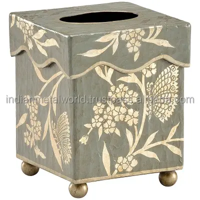 हाथ से बने वर्ग ऊतक धारक बॉक्स भारतीय आधुनिक धातु नैपकिन धारक बक्से सस्ते नैपकिन धारकों के आपूर्तिकर्ताओं
