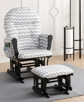 Fauteuil à bascule et repose-pieds de luxe en bois massif, design européen antique, pour la maison, la salle à manger, la chambre, le salon, l'hôtel