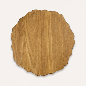 Assiettes de présentation rondes rustiques et antiques en placage de bois festonné pour événements de mariage de luxe et décoration intérieure – Vente en gros - Product Image 4