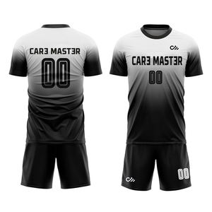 Maillots de football personnalisés 100 % polyester respirant, ensembles de vêtements de sport en maille avec logo imprimé, fabrication de tenues de football pas chères - Product Image 1
