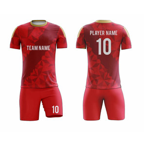 Conjunto de Camiseta de Fútbol Sublimada Personalizada para Hombre, Negra con Rayas Rojas, Absorbente de Humedad, Corte Atlético, Manga Corta, Uniforme para Todas las Temporadas - Product Image 3