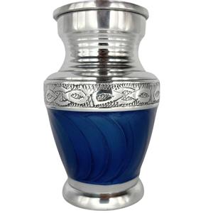 โกศบรรจุอัฐิสำหรับผู้ใหญ่ สไตล์อเมริกัน สีขาว คุณภาพพรีเมียม สลักลายด้วยมือ ความจุ 200 คิวบิกอินช์ ทำจากทองเหลืองขัดเงา LU - Product Image 1