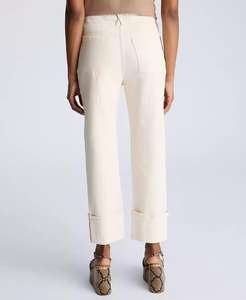 Jeans de mujer de tiro alto de pierna recta con puños anchos | Kenneth Cole - Product Image 2