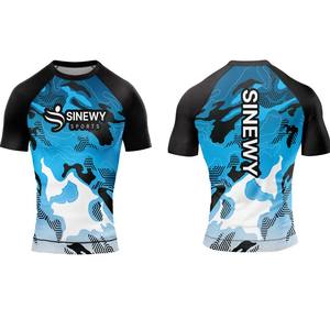 Rashguard MMA unisexe de haute qualité, respirant, à séchage rapide, écologique, UPF50, manches courtes, imprimé par transfert thermique - Product Image 3