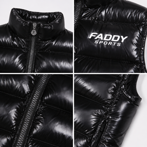 Custom Glossy Black Puffer <b>Vest</b> <b>Men</b> High Quality Shiny Padded Waistcoat Waterproof Winter Sleeveless Quilted Jacket Streetwear - Product Image 6