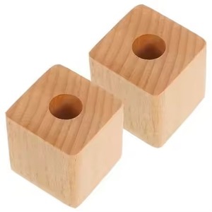 Nouveauté : Ensemble de 2 supports de rangement carrés en bois, organisateur de bureau minimaliste pour le salon - Product Image 1