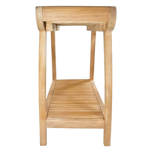 Teak Wood Shower Bench <b>Outdoor</b> <b>Stool</b> Slatted Seat Garden Furniture Indonesia Craft - Product Image 2