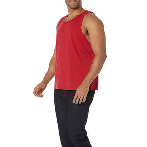 Camiseta sin mangas para hombre, hecha a medida, estilo boxy, corta, con control de humedad, de poliéster/algodón, tejido ligero, estilo urbano, transpirable, para gimnasio. - Product Image 4